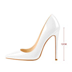 Onlymaker Women Pumps Pointed Toe Slip-On Thin Heels Patent Leather Party Wedding Office Lady Big Size Shoes