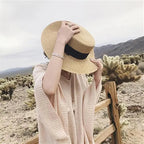 Women’s Straw Fedora with Metallic Bee Accent