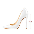Onlymaker Women Pumps Pointed Toe Slip-On Thin Heels Patent Leather Party Wedding Office Lady Big Size Shoes