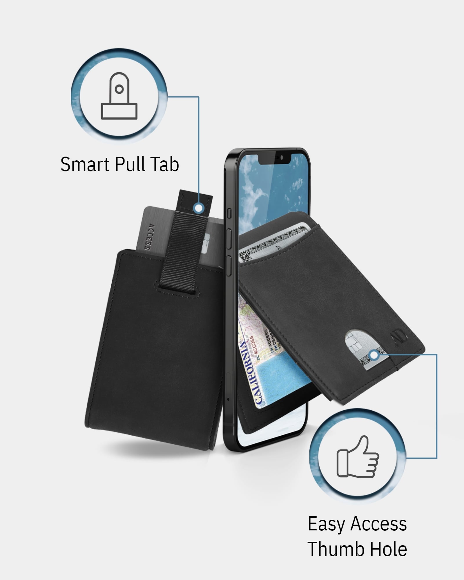Money Clip Bifold Wallet W/ Pull Strap