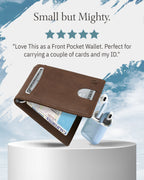 Money Clip Bifold Wallet W/ Pull Strap