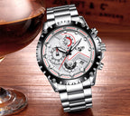 2025 LIGE Men Watch Fashion Quartz Watch Mens Top Brand Luxury All Steel Business Waterproof Sport Watch Relogio Masculino+BOX