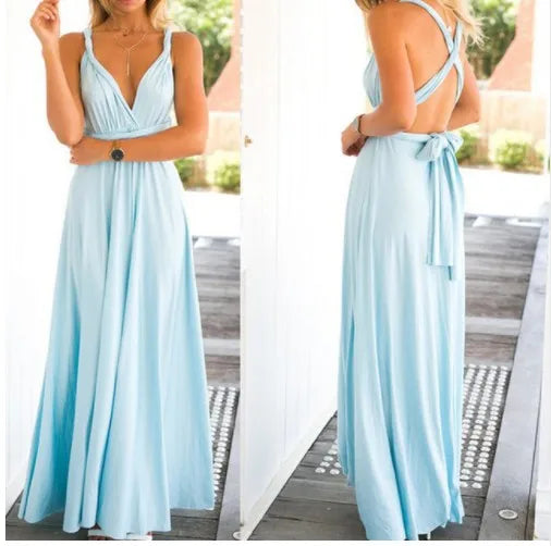 Women Long Party Dress Club Floor-Length Summer Backless Bandage Maxi Dress Multiway Bridesmaids Boho Women Dress Vestidos