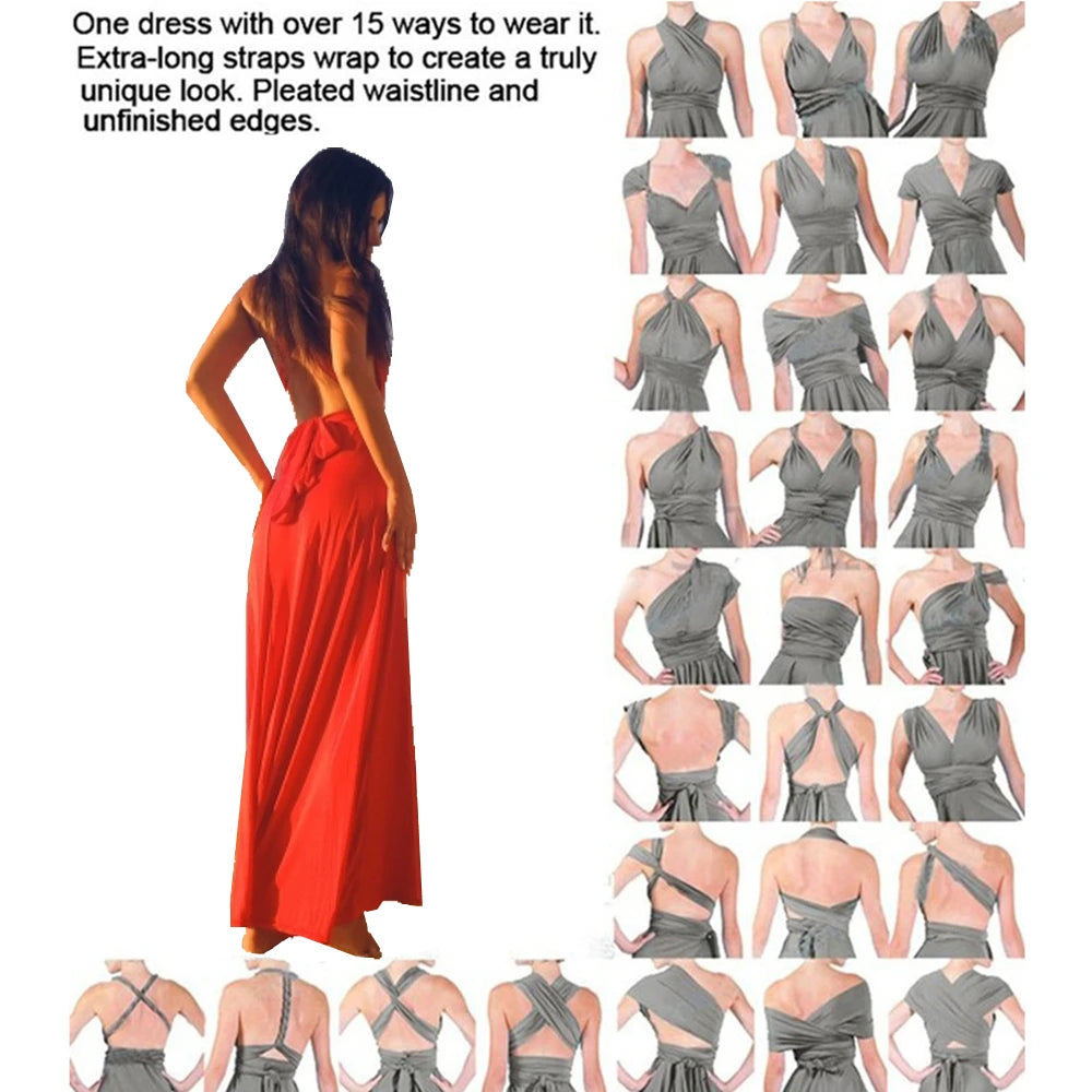Women Long Party Dress Club Floor-Length Summer Backless Bandage Maxi Dress Multiway Bridesmaids Boho Women Dress Vestidos