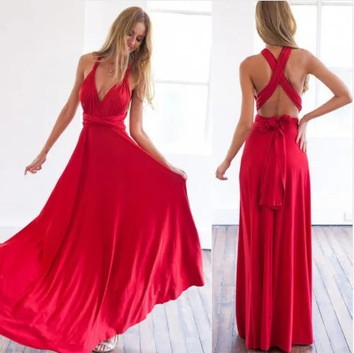 Women Long Party Dress Club Floor-Length Summer Backless Bandage Maxi Dress Multiway Bridesmaids Boho Women Dress Vestidos