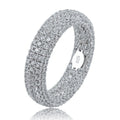925 Sterling Silver Stamp Full Iced Out Cubic Zirconia Ring