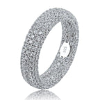925 Sterling Silver Stamp Full Iced Out Cubic Zirconia Ring