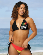 One Love Reggae All Over Print Recycled String Bikini