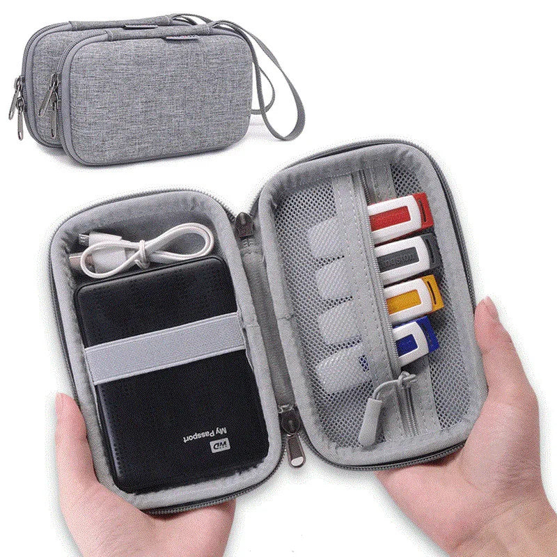 Hard Travel Electronic Organizer Case for Power Adapter Chargers Cables Power Bank USB Flash Disk SD Card Portable Accessories