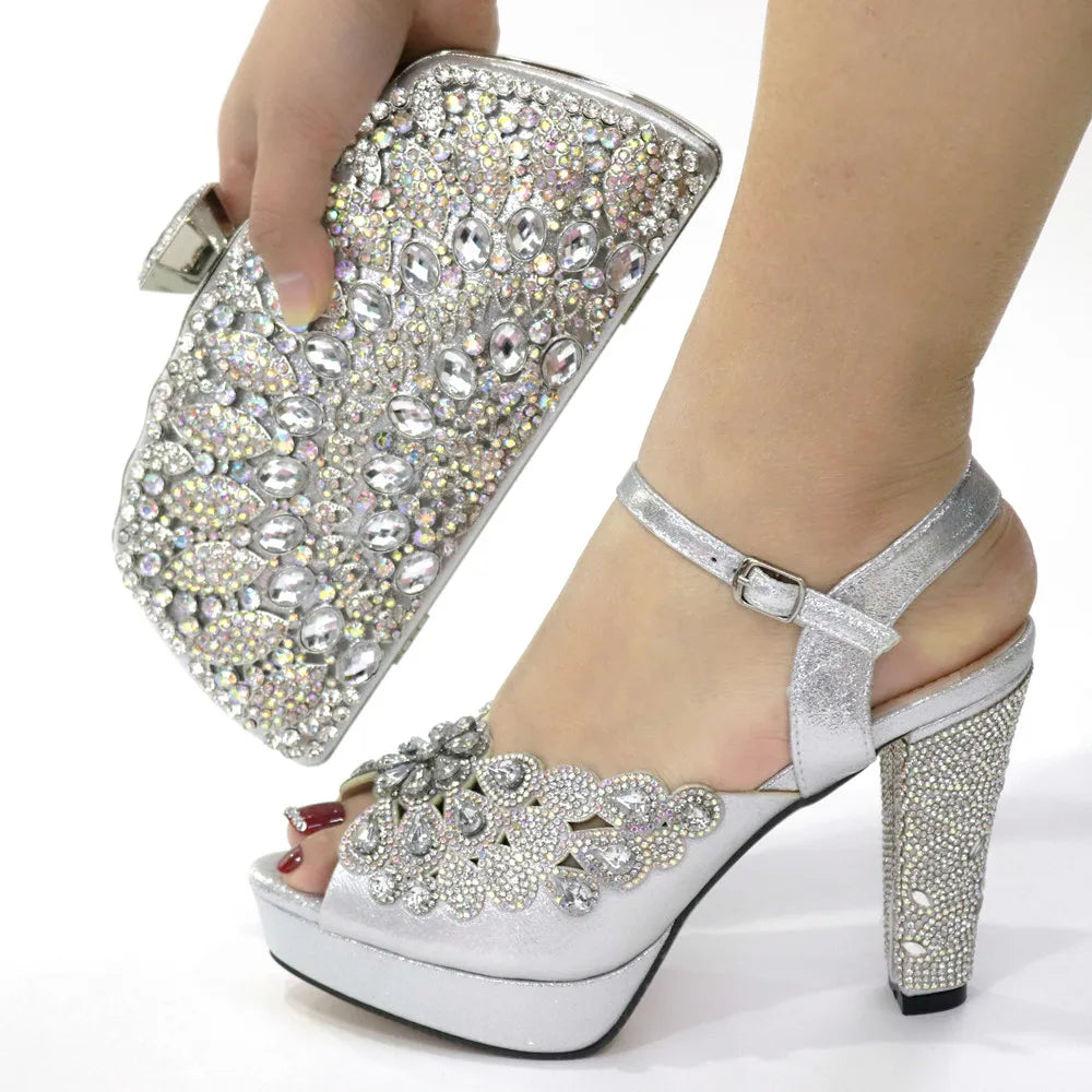 Latest Wedding Shoes with Matching Bag Set ED1567