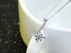 925 Silver Flower Zircon Pendant Necklace