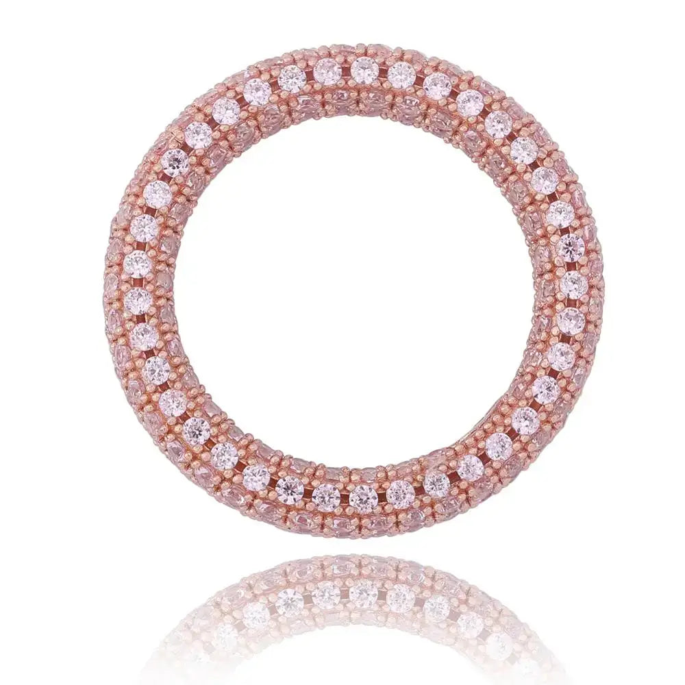 925 Sterling Silver Stamp Full Iced Out Cubic Zirconia Ring