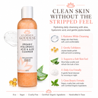 Organic Hydrating Facial Cleanser with Exfoliating Jojoba Beads – 8 oz