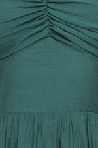 SUMMER MILK FOREST GREEN WOVEN MAXI DRESS