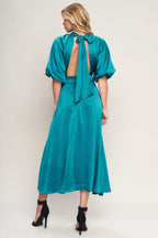PETAL PROWESS WOVEN MIDI DRESS