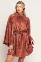 BY ANY MEANS WOVEN SATIN MINI DRESS
