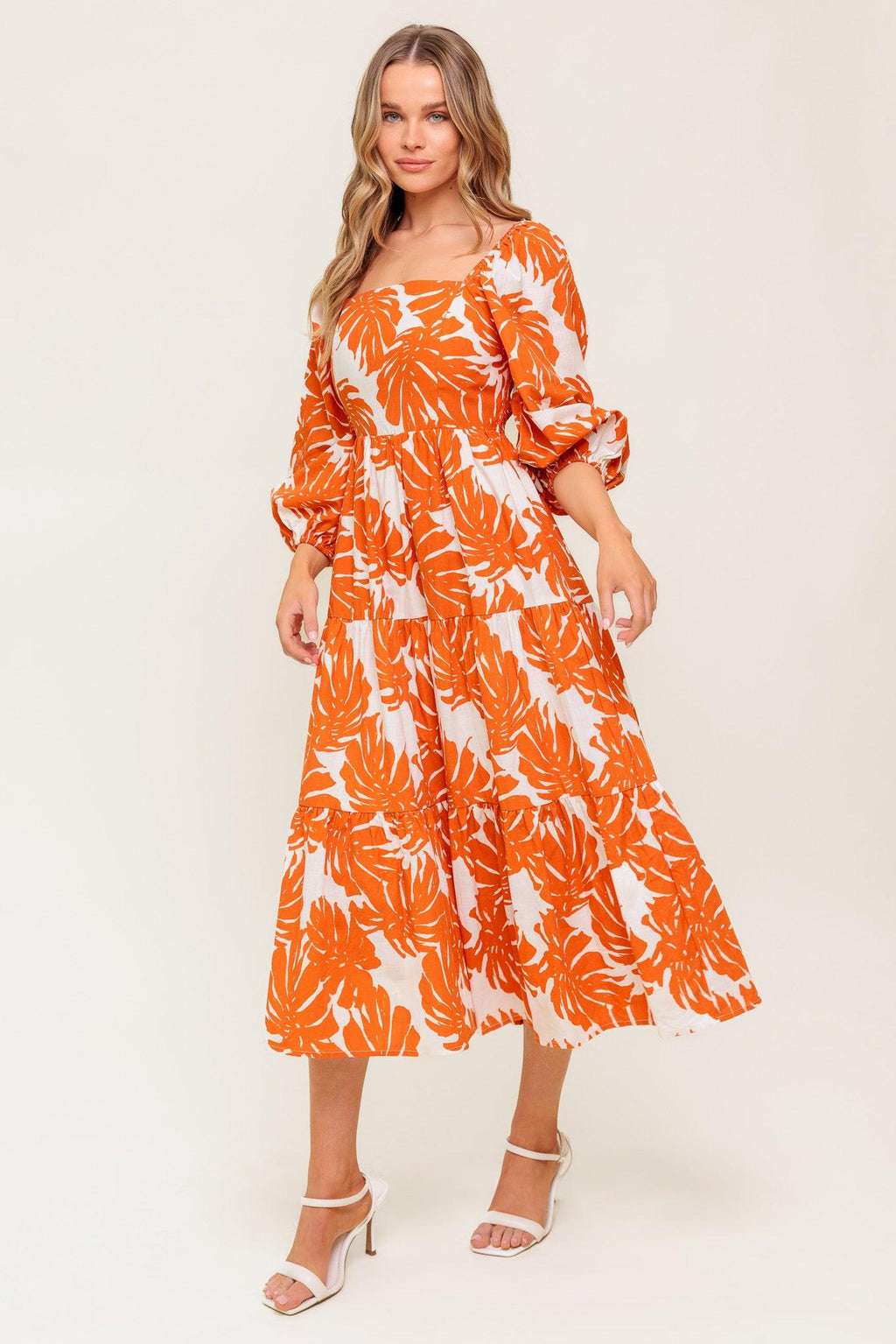 ALL THE DRAMA WOVEN MIDI DRESS