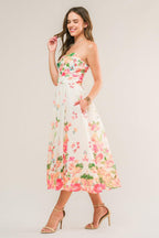 COME WHEN I CALL WOVEN MIDI DRESS