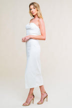 EASYGOING BEAUTY WOVEN TWILL MIDI DRESS