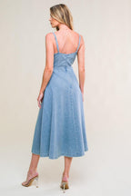 GORGEOUS ADORNMENT DENIM MINI DRESS