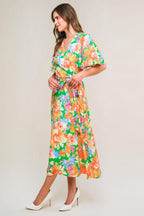 EFFERVESCENT LOVE TRUE WRAP MIDI DRESS
