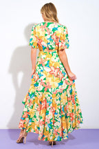 ELABORATE CHARM WOVEN HI-LO DRESS