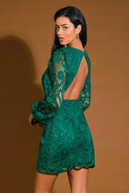 WHISPERED COMFORT WOVEN LACE MINI DRESS