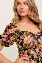 SWEET AT HEART WOVEN MIDI DRESS