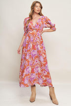 MEADOW SERENADE WOVEN MIDI DRESS