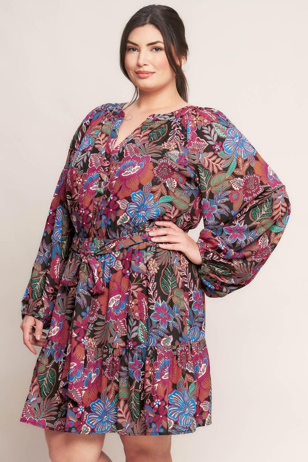 FLORAL BLISS WOVEN MINI DRESS