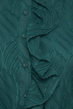 EMERALD WHISPER WOVEN MIDI DRESS