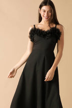 WHISPERING PINES WOVEN MIDI DRESS