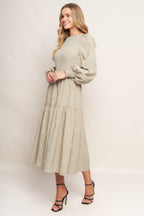 NEBULA NIGHTS WOVEN MIDI DRESS