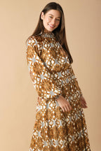 CELESTIAL CASCADE WOVEN MAXI DRESS