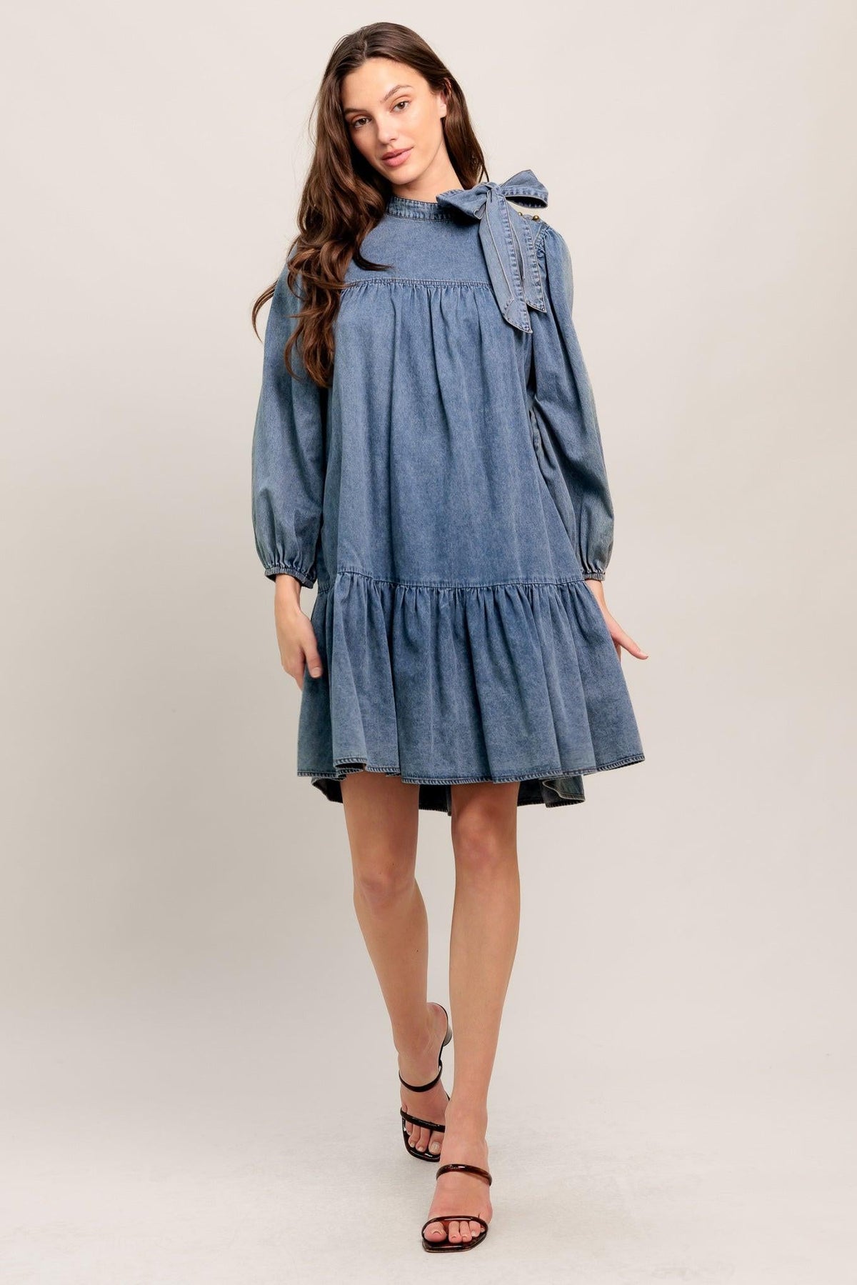 COMMON GROUND LIGHT WEIGHT DENIM MINI DRESS