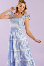 SWING OF THINGS WOVEN MIDI DRESS