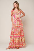 IMPRESSIVE FLIRT BLUE WOVEN MAXI DRESS