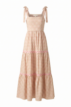 IMAGINE THAT GREEN PINK PLAID MIDI DRESS
