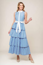 A TOUCH OF GRACE WOVEN MIDI DRESS