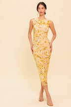 SWEET AS EVER POWER MESH BODYCON MIDI DRESS