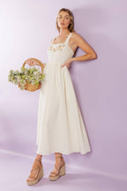 TOTAL CRUSH CREAM WOVEN MIDI DRESS