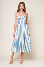 LUSH WITH LIFE WOVEN MIDI DRESS
