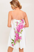 GARDEN WHISPERS PINK FLORAL WOVEN MINI DRESS