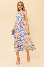PATTON PARK BLUE WOVEN MIDI DRESS