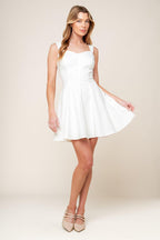 LAST YOUR CHANCE DENIM WOVEN MINI DRESS