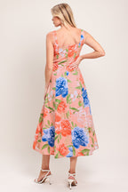PEACH PETAL WOVEN MIDI DRESS