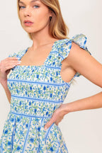 FAIRFAX GERANIUM WOVEN MINI DRESS
