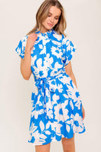 CITRUS CRUSH BLUE WOVEN MINI DRESS