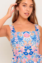 SUMMER BLOOM WOVEN MINI DRESS