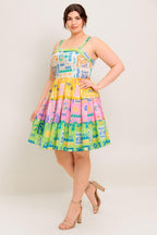 OUT OF OFFICE GREEN WOVEN MINI DRESS